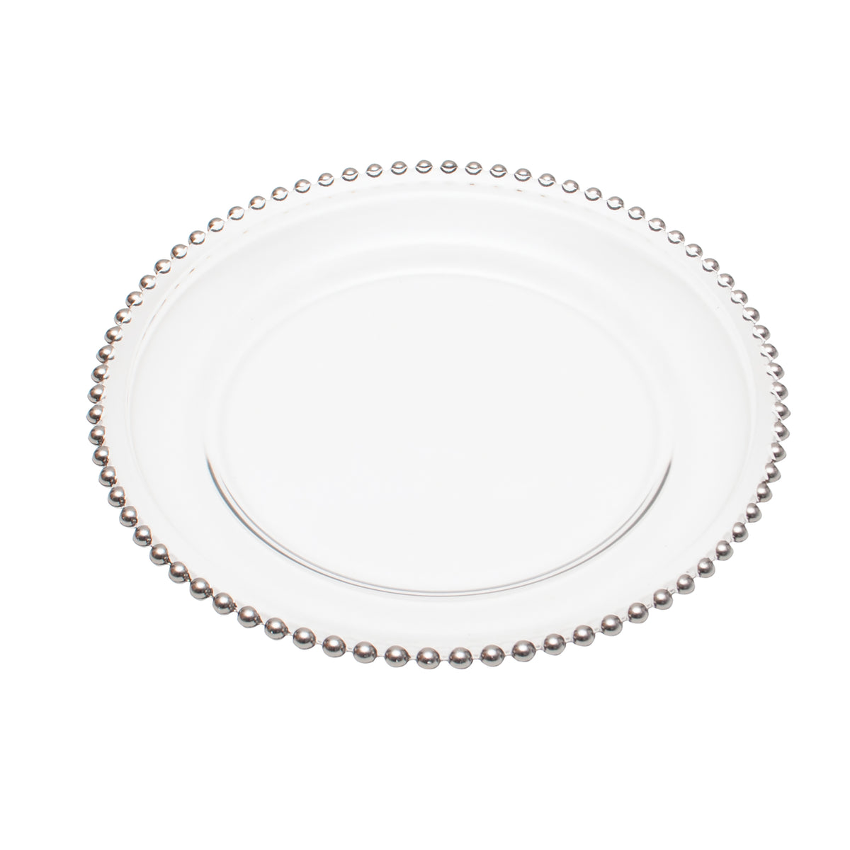 Glass Beaded Charger Plate Silver 12 5 Iep International Event Products