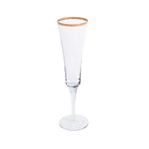 Charlotte Gold Rim Champagne Flute - 8 oz