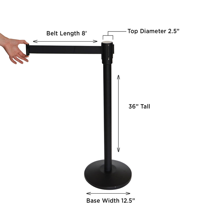 Black Retractable Belt Stanchion IEP