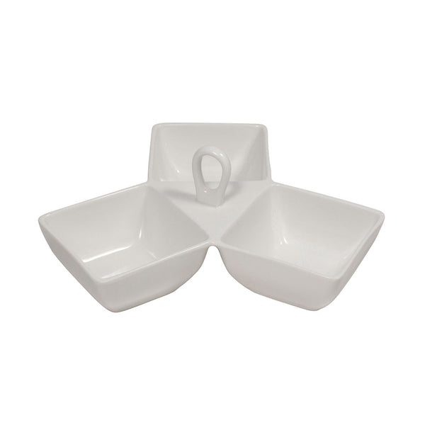 White Porcelain 3-section dip server IEP