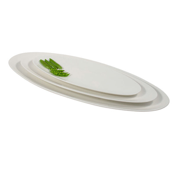 White Porcelain Slender Oval Platters IEP