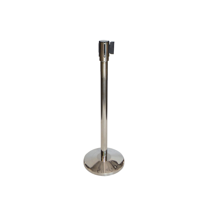 Stainless Steel Retractable Stanchion with Black Belt IEP