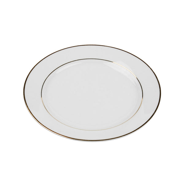 Porcelain- White with Gold Rim Luncheon Plate IEP