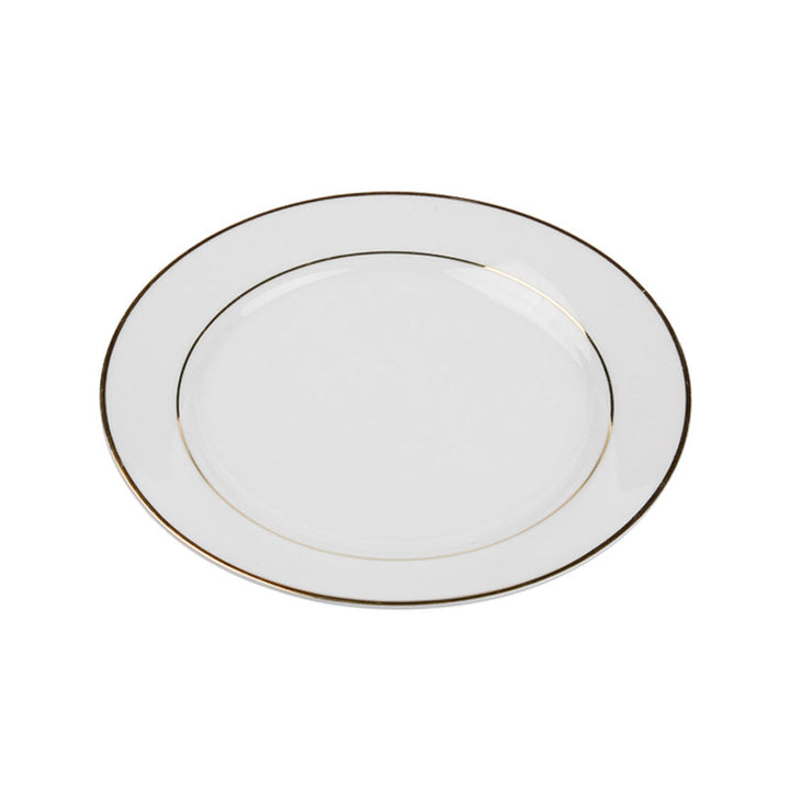 Porcelain- White with Gold Rim Luncheon Plate IEP